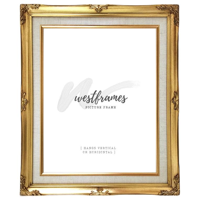 West Frames Flora Antique Gold Wood Ornate Baroque Picture Frame with